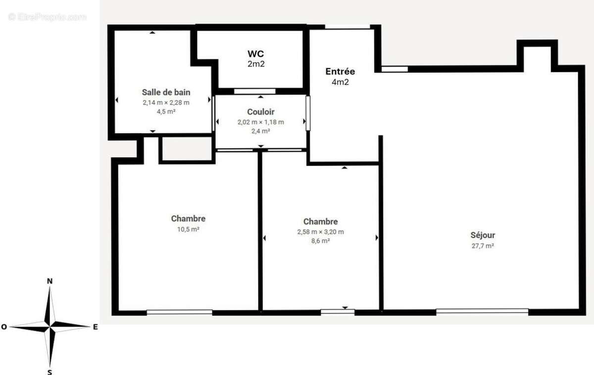 Appartement 59 m² à Bois-Colombes  - photo 2