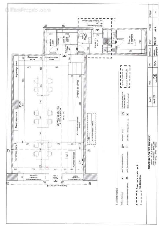 Plan du local - Commerce à RENNES