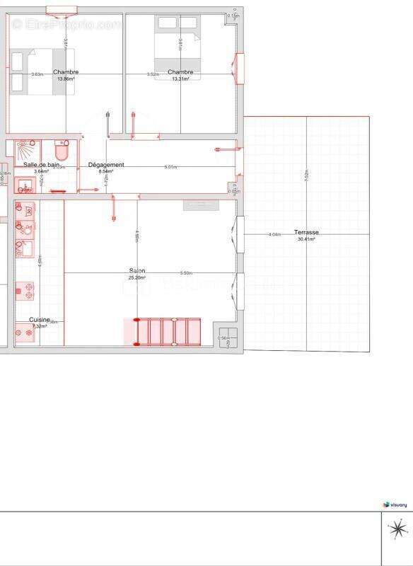 Mondonville, maison T5 d'environ 125m2 sur deux niveau entièrement refaite à neuf mitoyenne par l'arrière - photo 16