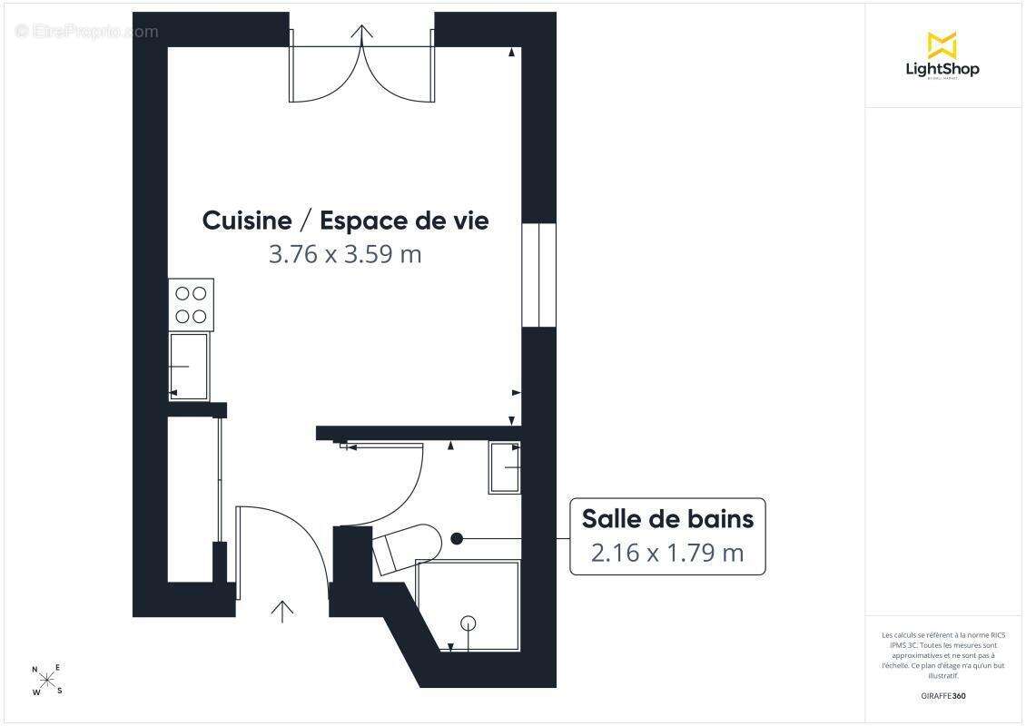 Investissement locatif - Studio 19 m² - Dernier étage traversant - Rue Jules Verne, Levallois-Perret - photo 3