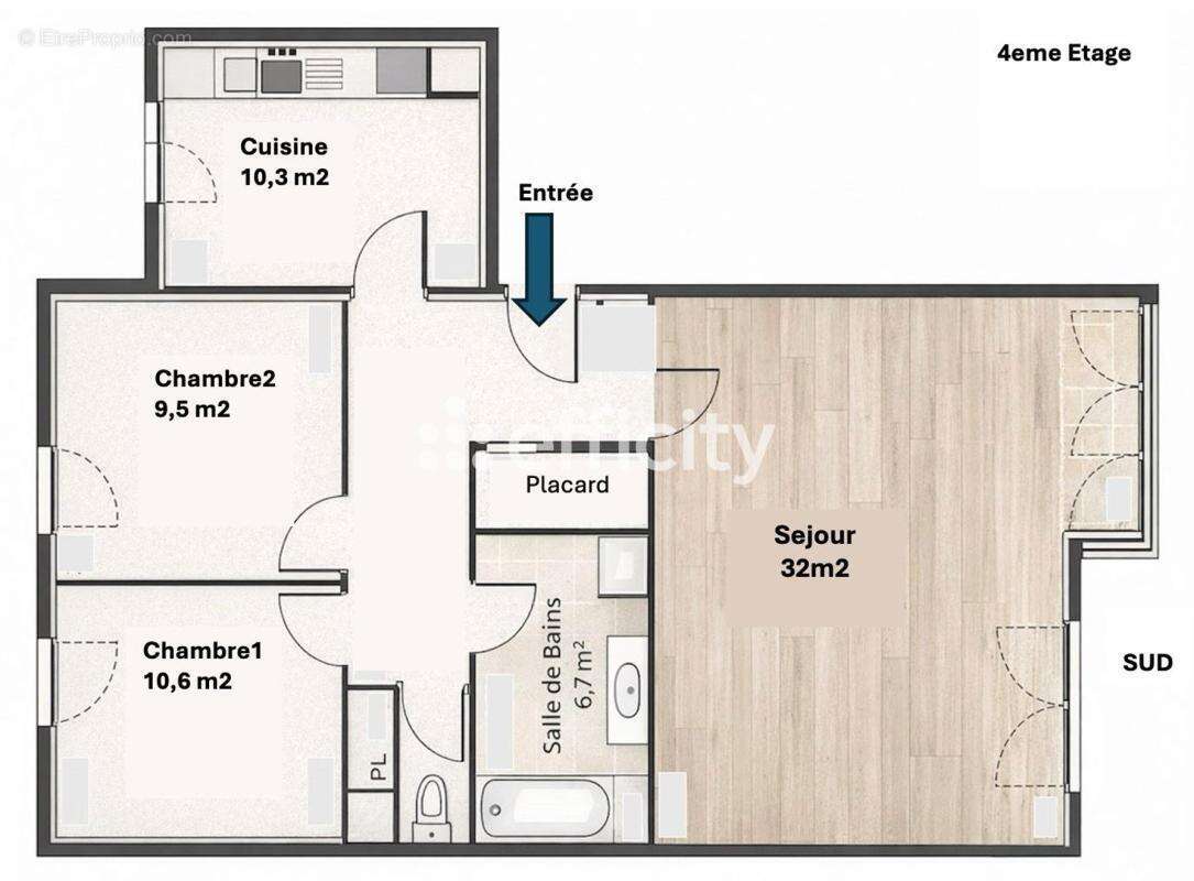 Appartement à PARIS-14E