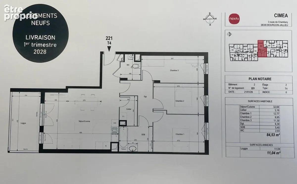 Appartement t4 neuf de 83 m² à bourgoin-jallieu - photo 1