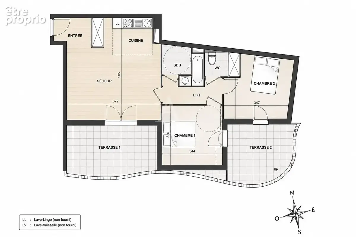 31300 TOULOUSE : Appartement T3 65m² + 2 terrasses + parking en sous-sol - photo 5