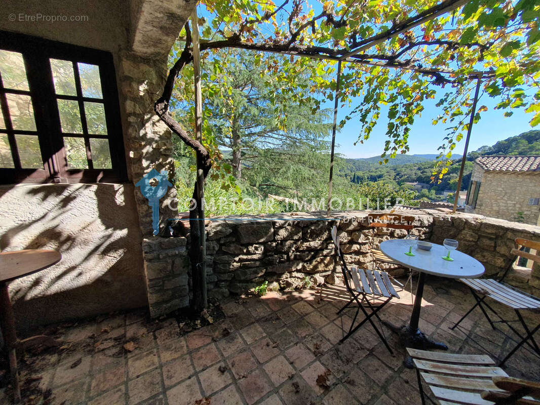 Village médiéval de la Vallée de la Cèze : Jolie Maison de village avec 2 terrasses ayant vue dominante - photo 12