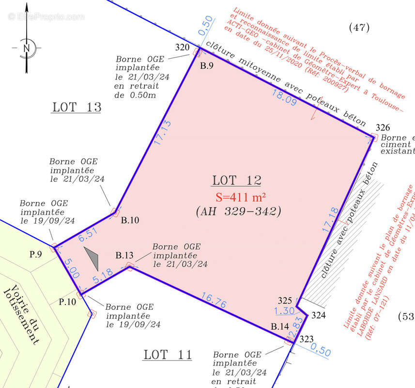 Terrain à bâtir viabilisé 411 m2 à Salles - photo 2