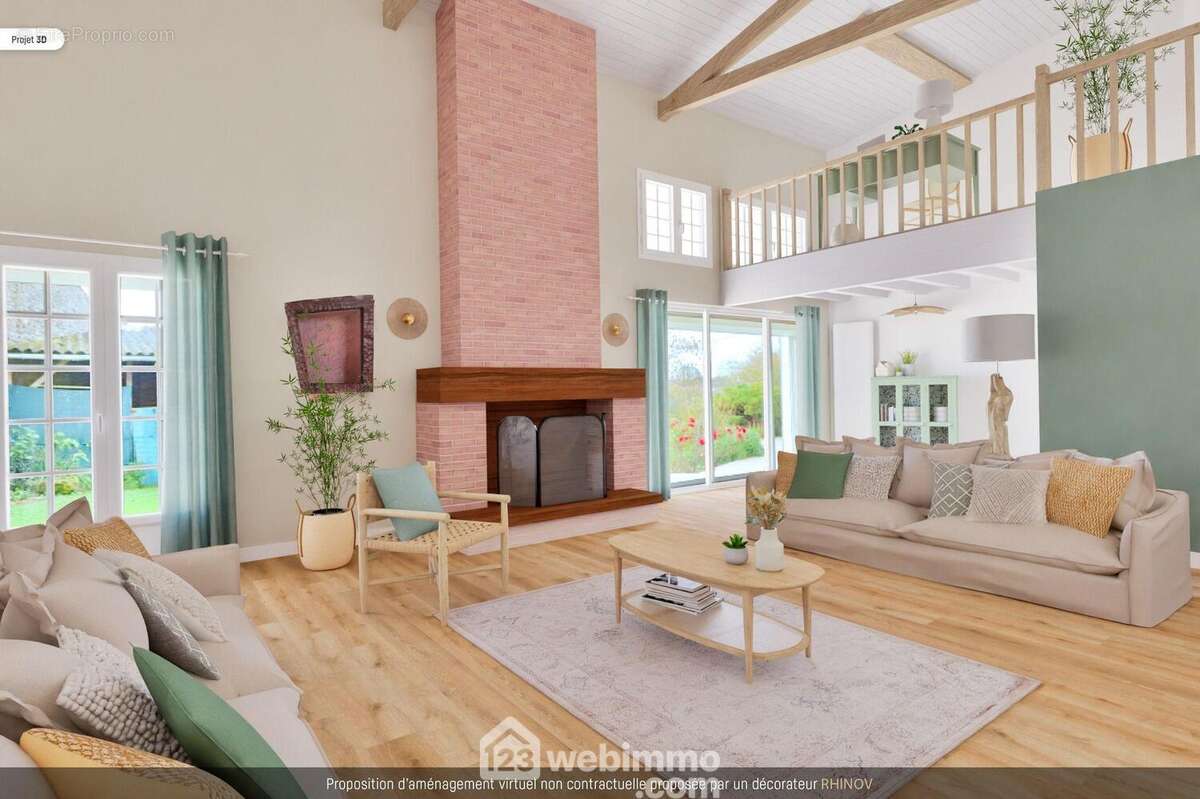 Ici proposition virtuelle d&#039;aménagement 3D, - Maison à SAINT-GAUDENT