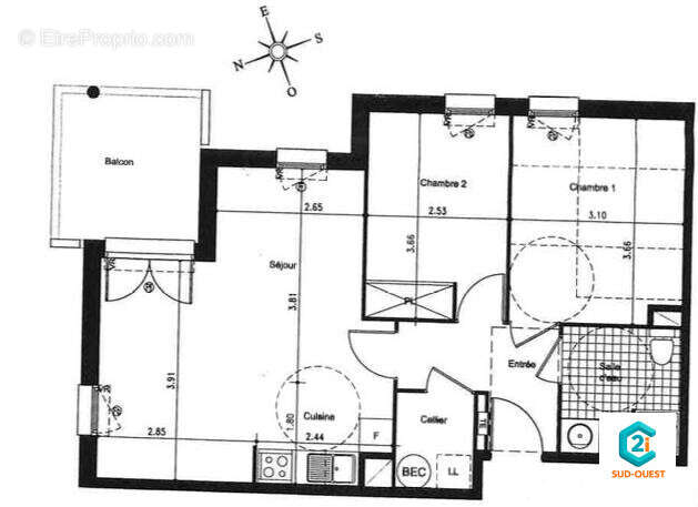 Appartement 57 m² à Roquettes  - photo 2