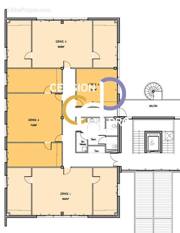 Plateau de bureaux ou open space de 275 m², grand standing, a ceder en zone dynamique sur nimes - photo 2
