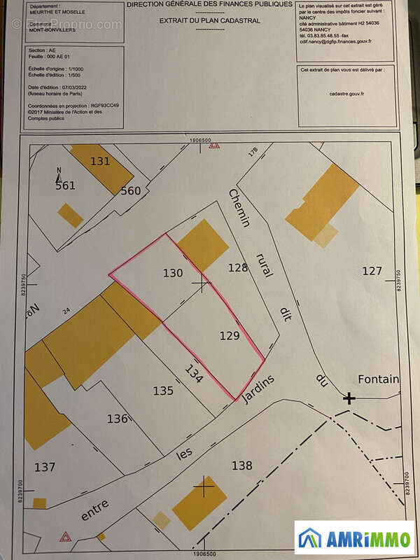 Terrain à MONT-BONVILLERS