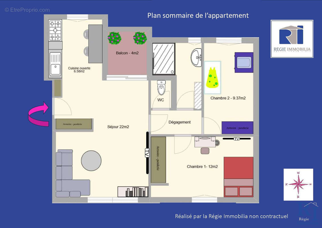 Plan sommaire  - Appartement à GRENOBLE