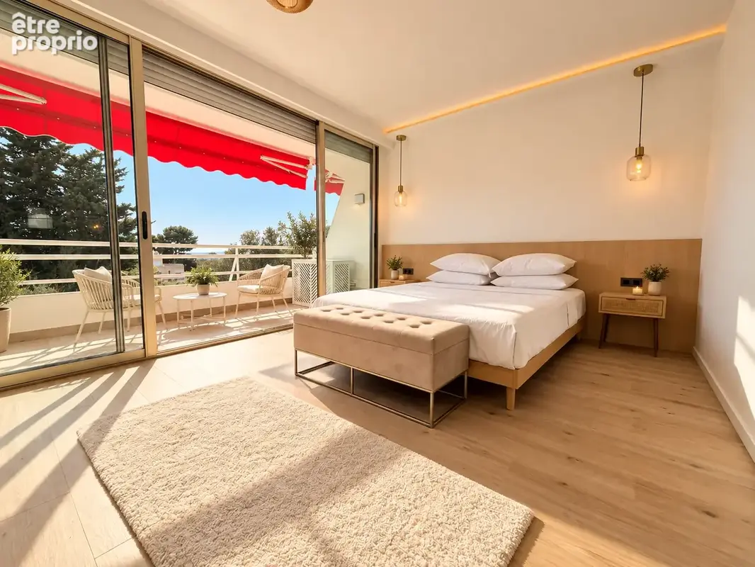 Cannes bas montfleury rare ! t3 85m2 refait à neuf vue mer terrasse 15m2 sud double garage cave - photo 5