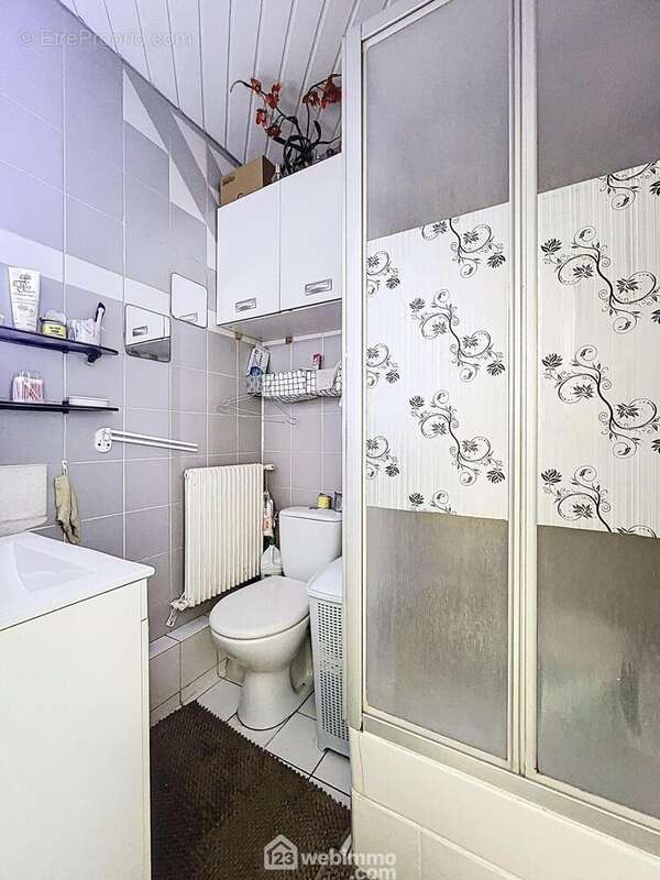 Salle de douche avec wc