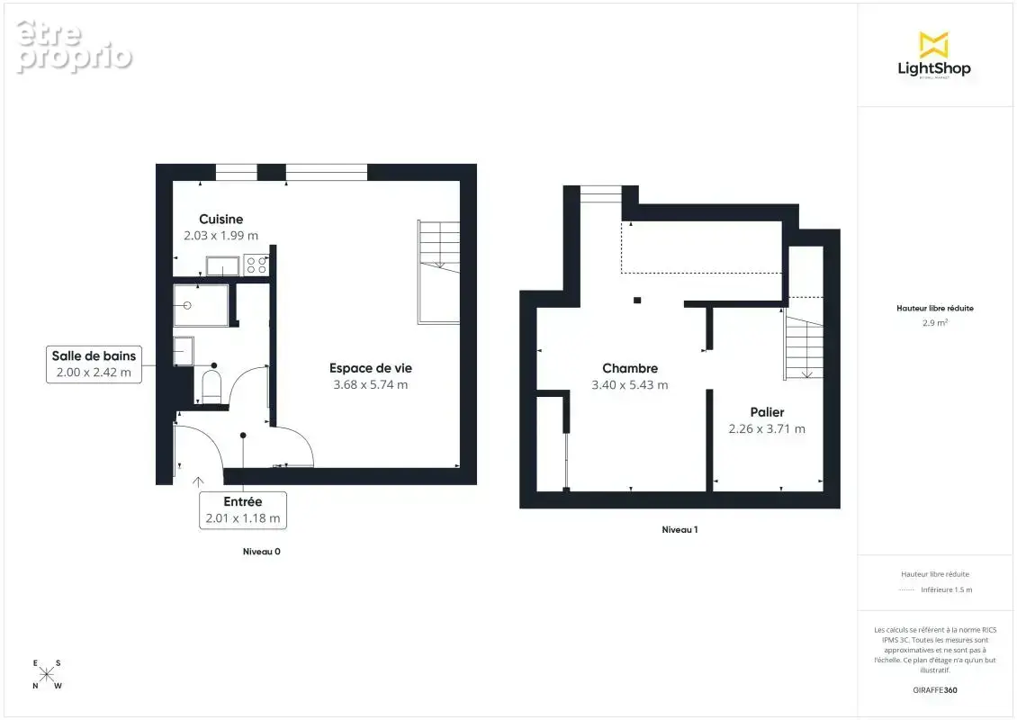 Appartement duplex 2 pièces de 51,52 m² carrez (57,33 m2 au sol) avec garage en sus - Avenue des Épicéas, Nantes - photo 20