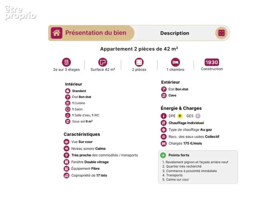 A VENDRE - Appartement T2 - 42 m² - Paris 15 (Rue du Commerce) - Calme absolu sur cour - photo 5