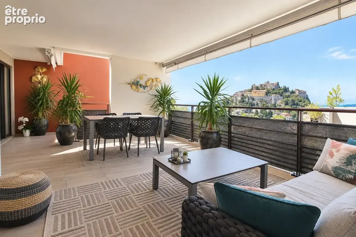 Eze "village" - 4p 108m²  terrasses 41m²  vue mer  piscine  parkings - photo 2