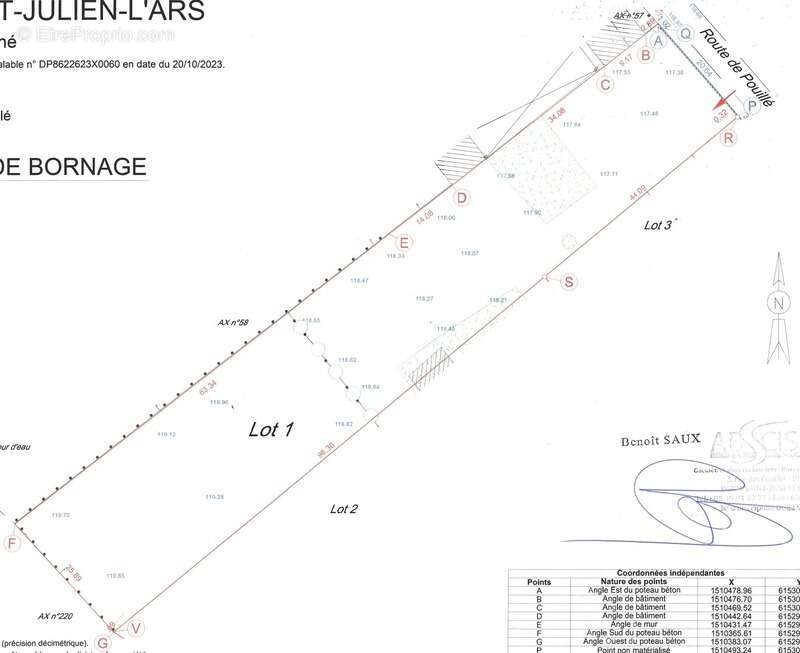 Terrain à SAINT-JULIEN-L&#039;ARS