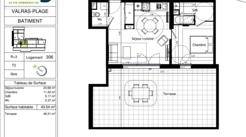 Appartement à VALRAS-PLAGE