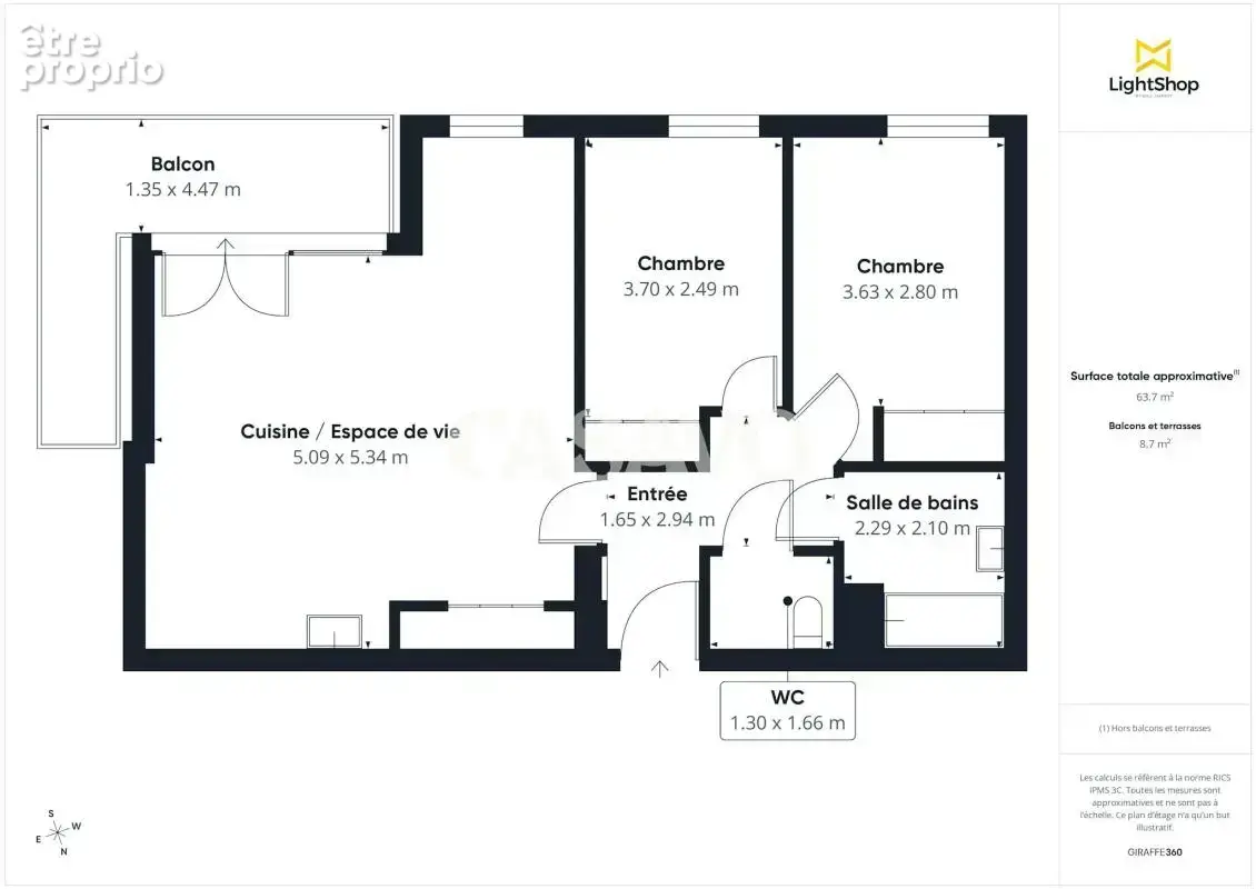 Vente Appartement 3 pièces de 64m² - 95130 Franconville - photo 3