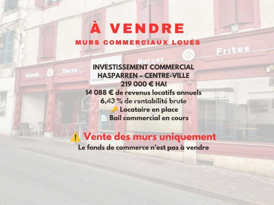 Murs commerciaux occupés à vendre – Hyper-centre d'Hasparren - photo 4