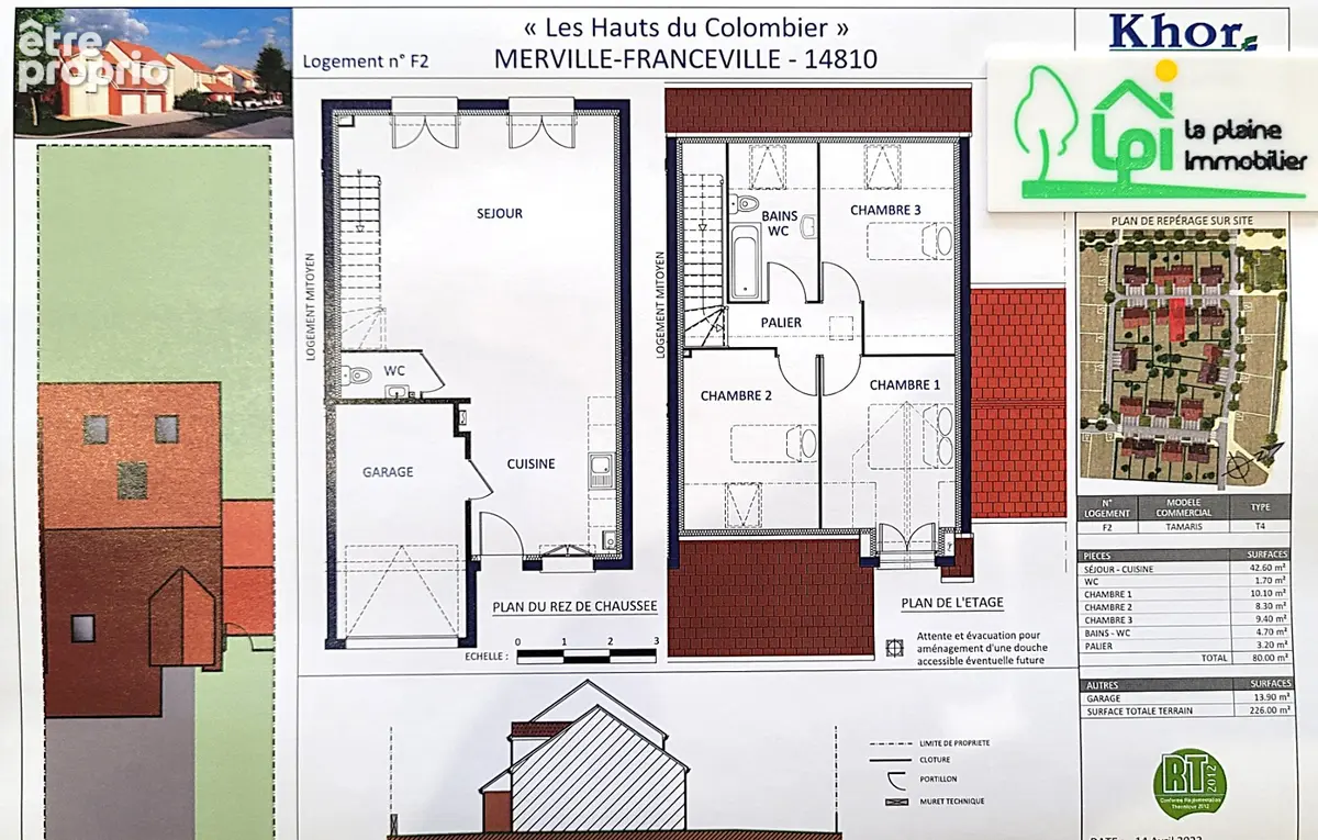 Maison Merville Franceville  Maison de 4/5 pièces de  80 m² habitables avec jardin  Sud /ouest et  garage+2 stationnements - photo 2