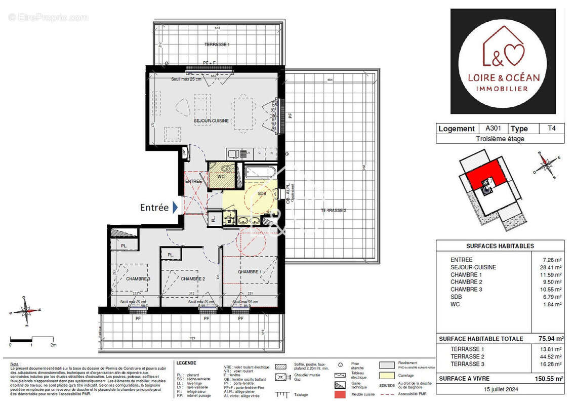 Immaculée, appartement Re2020 - T4 avec 3 terrasses et 2 stationnements , disponibilité immédiate. - photo 10