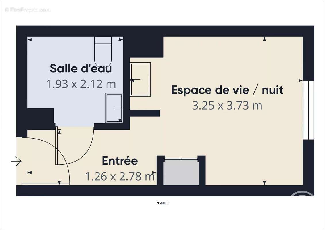 Studio  -  VENDU LOUE- Residence Etudiante - Valbonne - photo 5