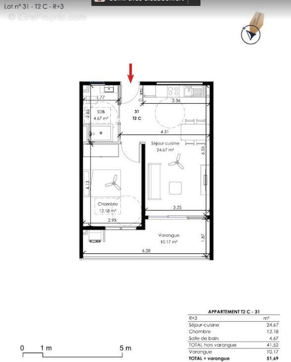 Appartement T2 41.52 m2 Secteur Rémire éco quartier Vidal - photo 8