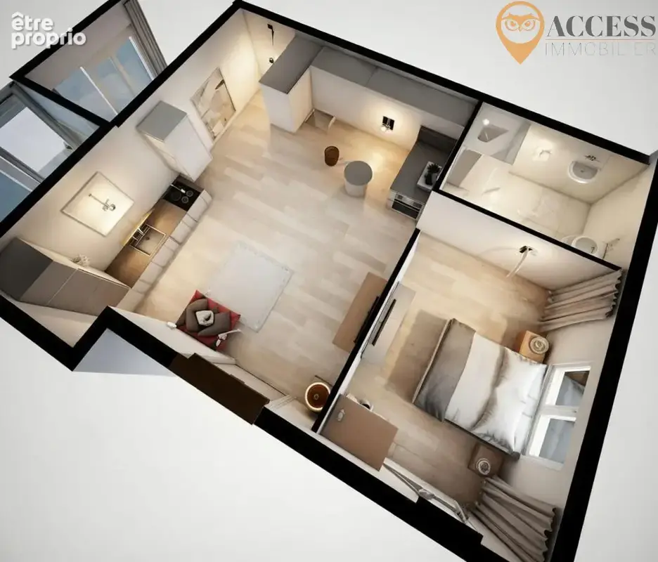 BOUFFEMONT - Appartement 1 pièce avec balcon et place de parking - photo 4