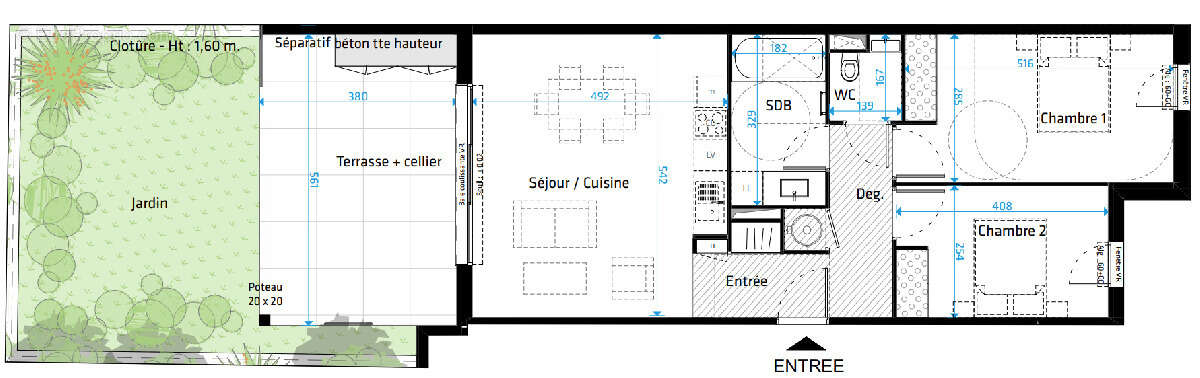 Appartement à SAINT-CLEMENT-DE-RIVIERE