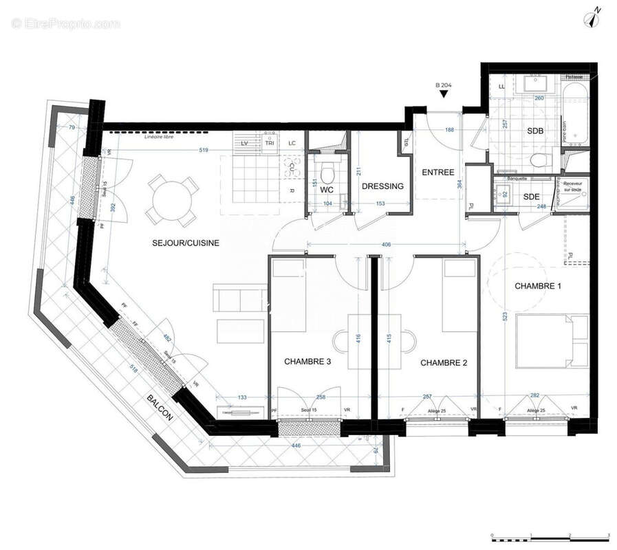 Appartement à LEVALLOIS-PERRET