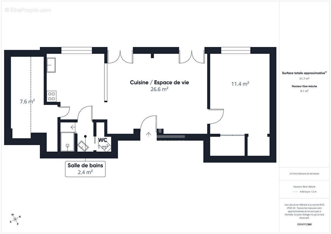 Vente - Anglet limite Biarritz - T2 -  42m² carrez/52m² utiles  cave et stationnement - photo 7