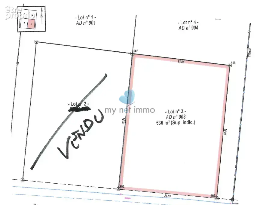A Dubedou Saint François, beau terrain plat de 629m2 à vendre dans un secteur résidentiel. - photo 3