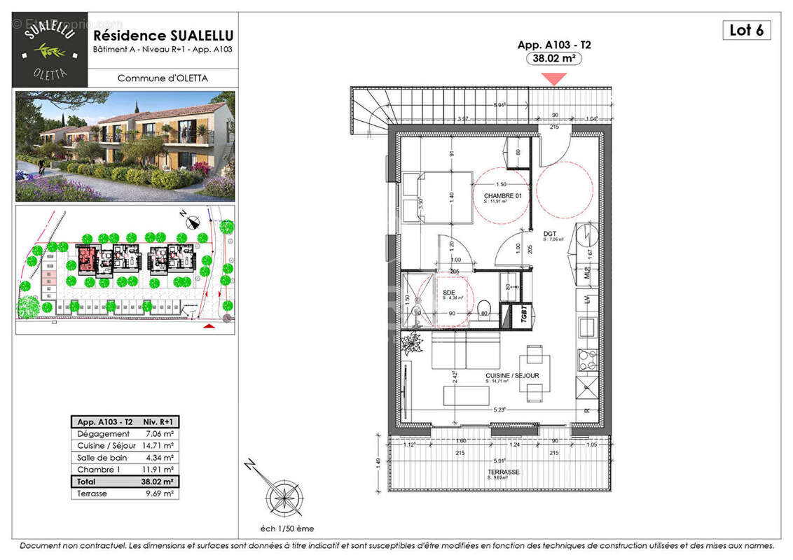 Appartement neuf T2 à vendre à Oletta - photo 2