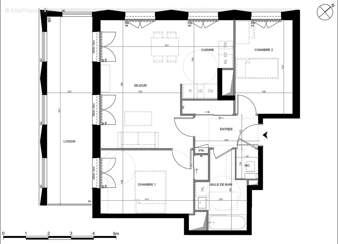 Appartement Toulouse 3 pièce(s) 64.19 m2 - photo 3