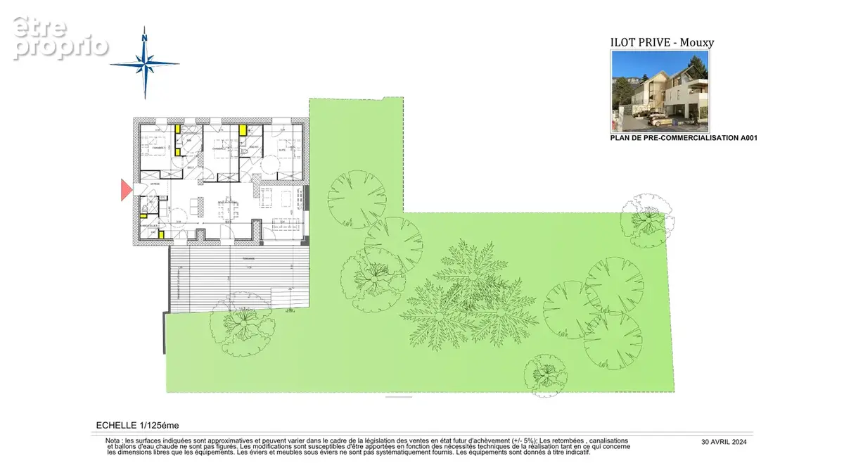 MOUXY - VEFA T4 103m2 avec jardin privé de 438m2 - vue montagnes - résidence neuve - photo 2