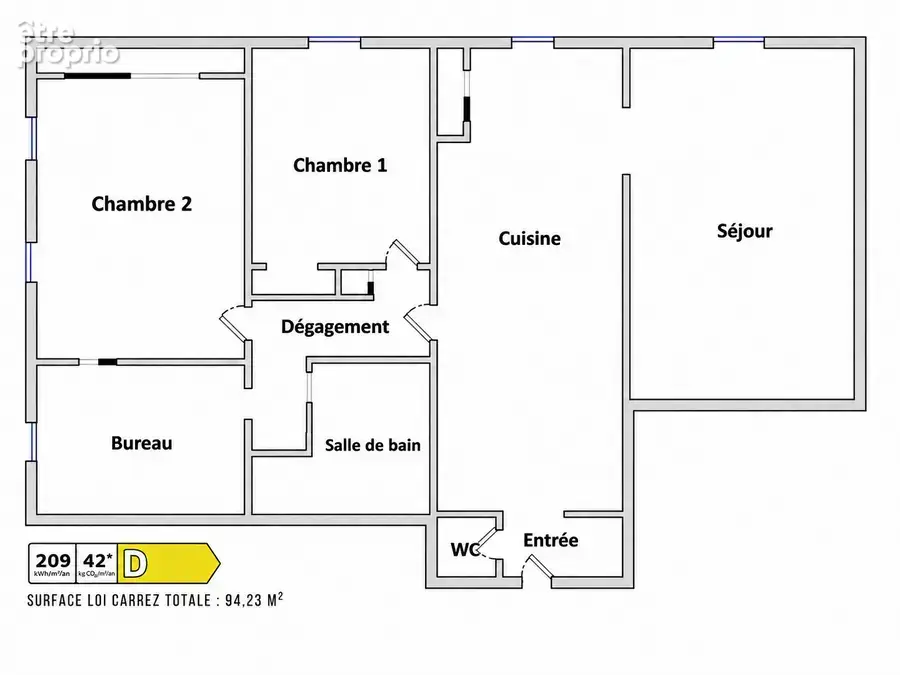 Appartement T4 de 94 m² avec cave et 2 parkings – Estrablin - photo 2