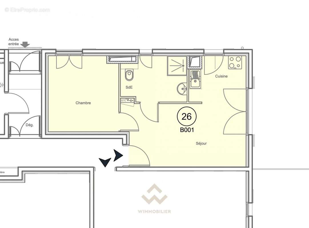 Plan appartement T2 - Rez-de-chaussée - La Garde 83130 - Appartement à LA GARDE
