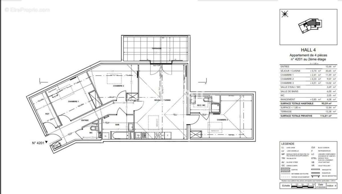 Cogolin (83310) – Appartement 4 pièces de 90 m² avec terrasse – VEFA – Nue-propriété - photo 3