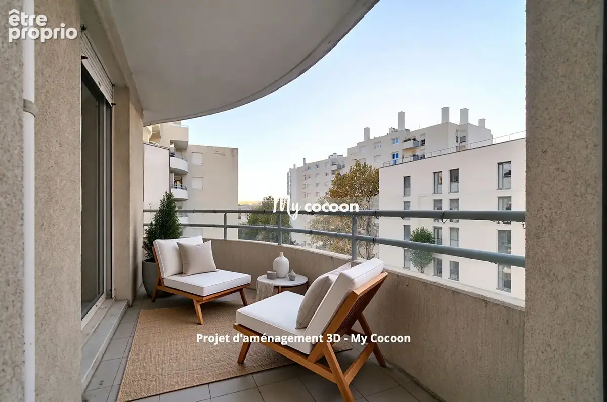 Lyon 7 - T3 - 71 m² - Balcon Parking - photo 3