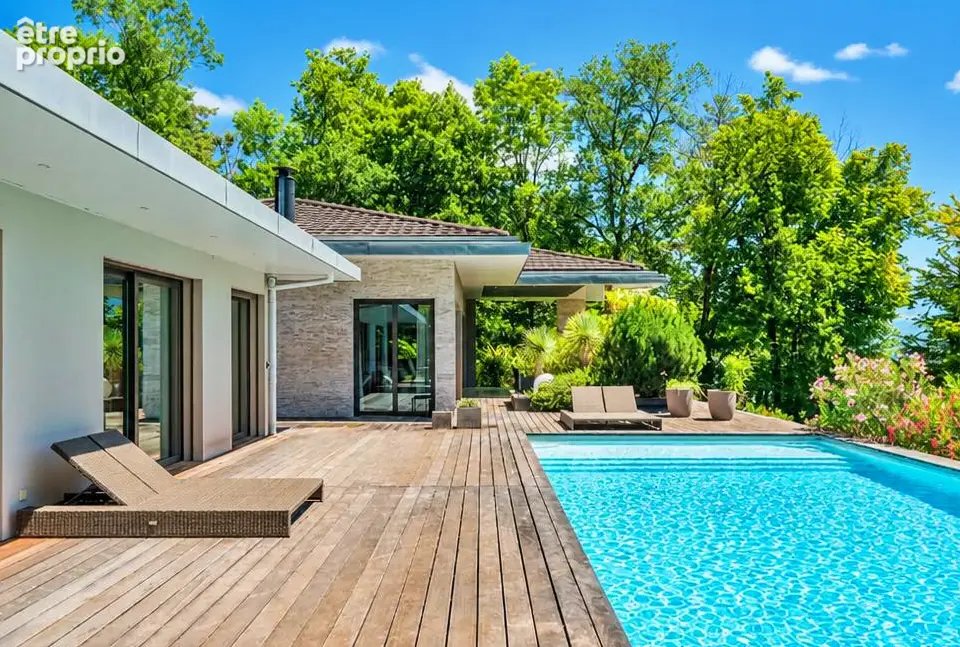Meylan maison d'architecte contemporaine de plus de 300 m²  - Vue Belledonne & Piscine - photo 4