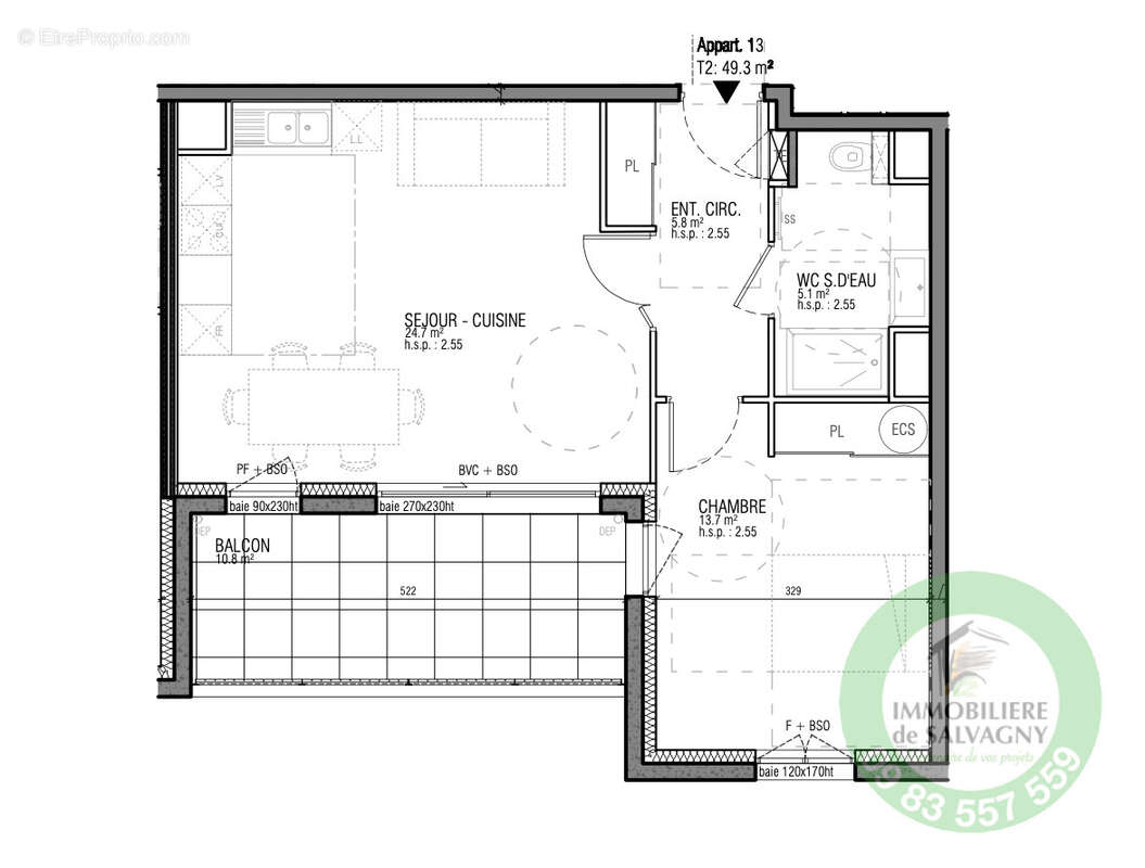 Appartement à LA TOUR-DE-SALVAGNY