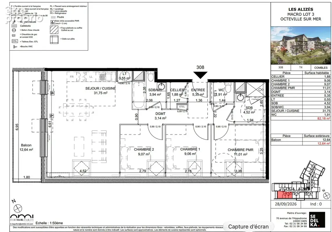 Appartement Octeville Sur Mer 4 pièce(s) 82 m2 - photo 4