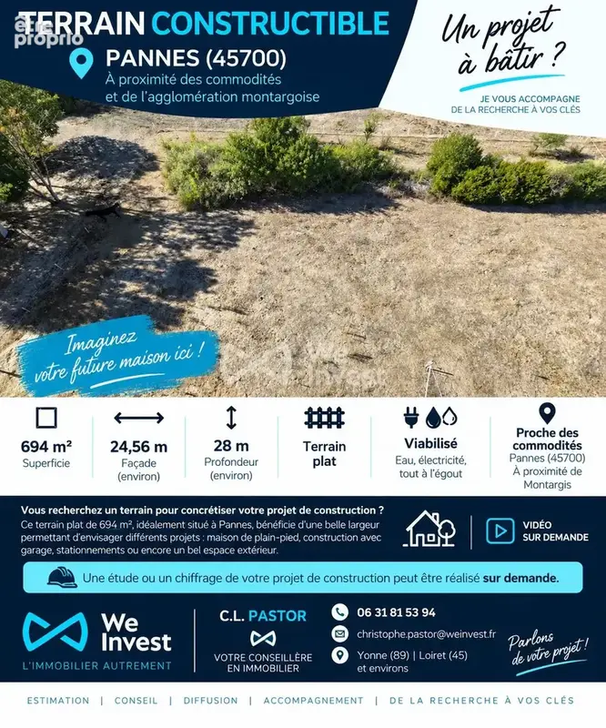 Photo Terrain à Pannes au prix de 45 000€