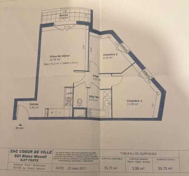 Appartement à LE BLANC-MESNIL