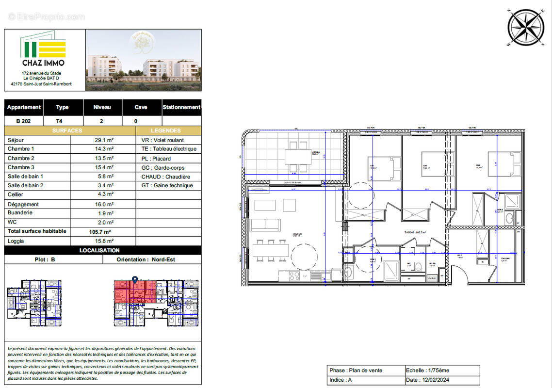 Appartement à LE COTEAU