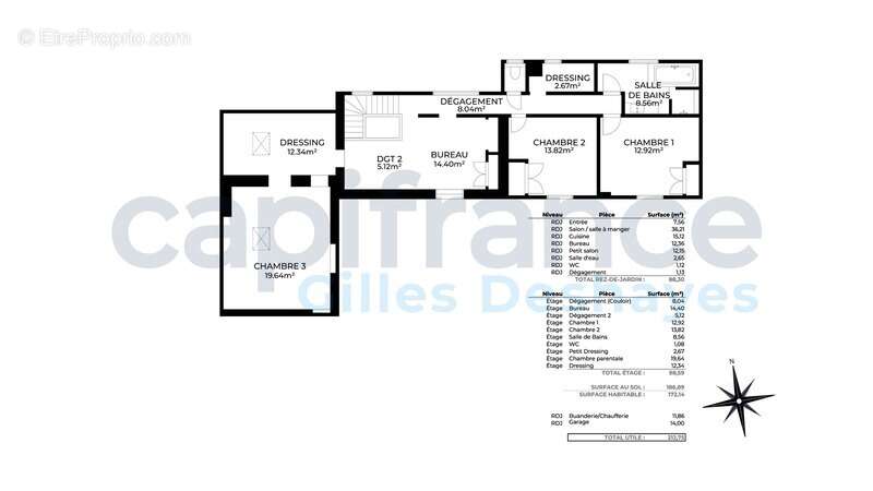 Maison de 1900 à Lurcy, secteur Montmerle-sur-Saône / Messimy-sur-Saône, 172 m² habitables, 187 m² au sol, sur un terrain arboré - photo 15
