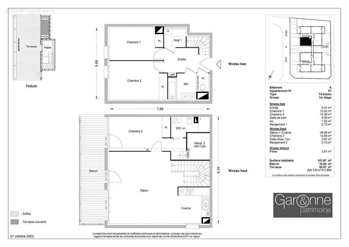 Appartement T4 duplex avec grande terrasse quartier Pouvourville à Toulouse - photo 10