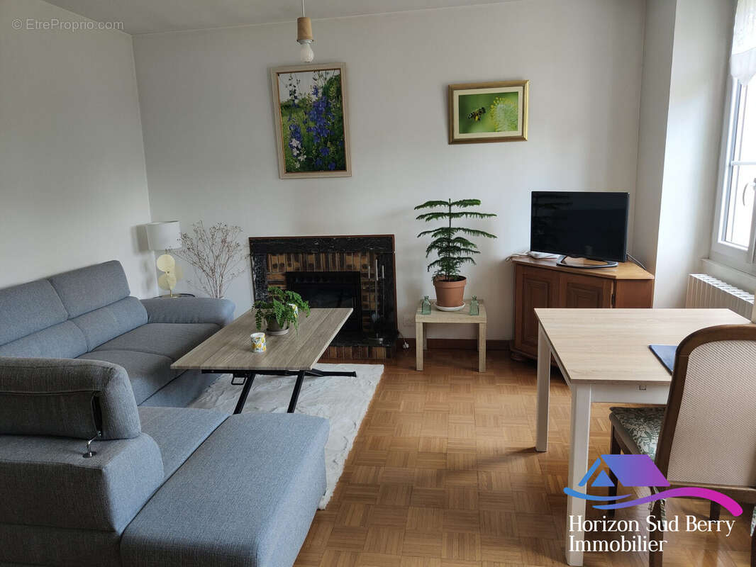 Salon avec insert - Maison à SAINT-CHRISTOPHE-EN-BOUCHERIE