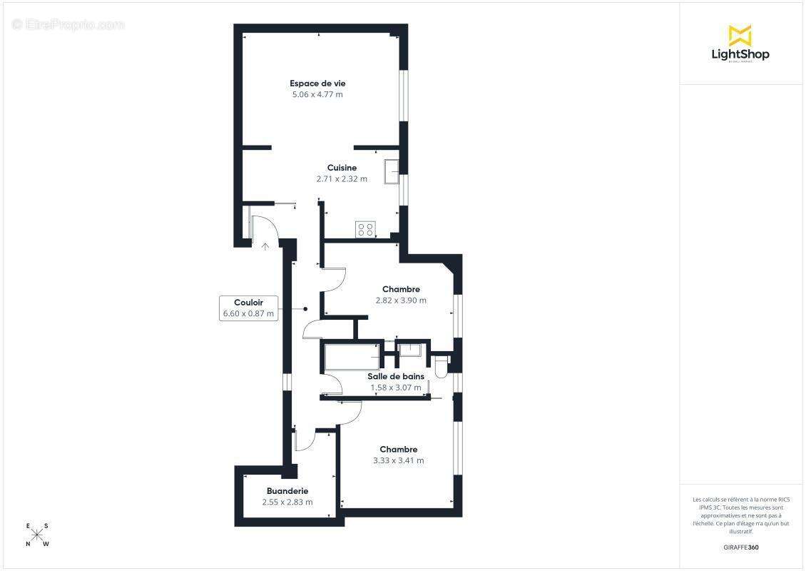 Appartement 3 pièces de 68,10m² Paris 15ᵉ – Square Desaix – Calme absolu sur cour avec ascenseur et cave - photo 4