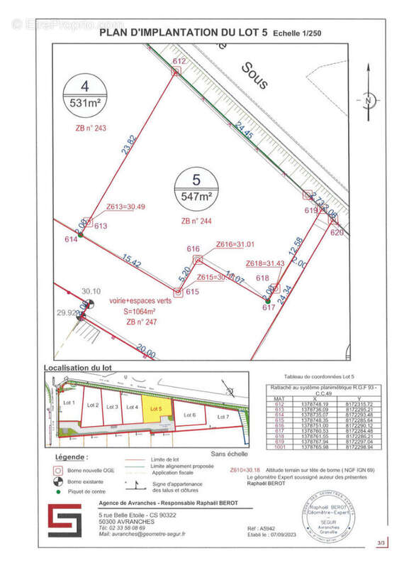 Terrain a batir de 547 m² le val saint pere - photo 3